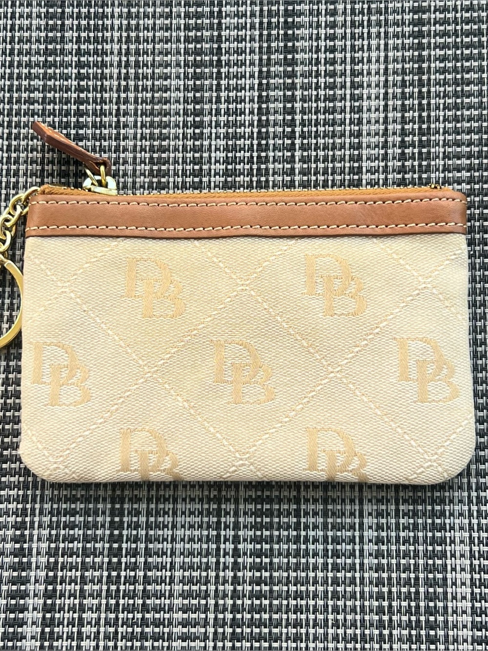 Dooney & Bourke Monogram Canvas Wristlet/Coin Pouch.